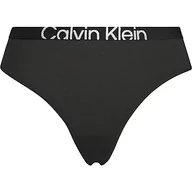 Majtki damskie - Calvin Klein Nowoczesne stringi damskie, Czarny/słoneczny limonkowy, XL - miniaturka - grafika 1