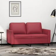 Sofy i kanapy - vidaXL 2-osobowa sofa, winna czerwień, 120 cm, sztuczna skóra - miniaturka - grafika 1
