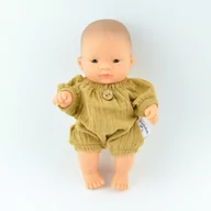 Domki dla lalek - Ubranko Baby Miniland 21cm kombinezon musztardowy z muślinu - miniaturka - grafika 1