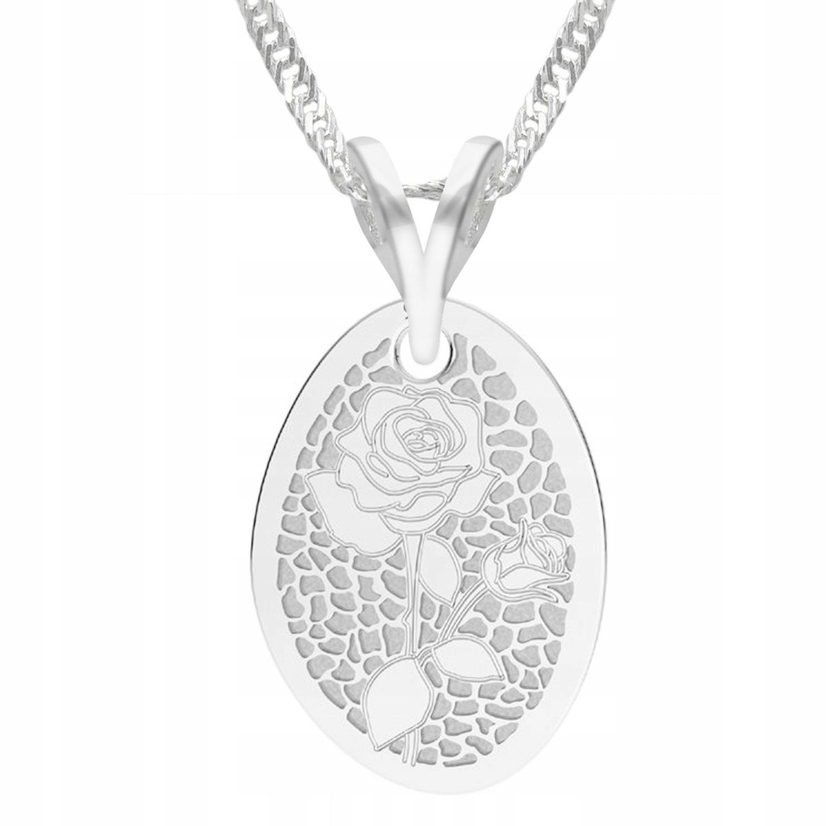 Naszyjnik Srebrny Róża Kwiatek z Kwiatem Płatki Roślina Kwiat SREBRO 925