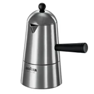 Zaparzacze i kawiarki - Ekspres do kawy ILSA Carmencita Classic, aluminium, czarny uchwyt i pokrętło, pojemność 15 cl, 2 filiżanki, 2 kubki - miniaturka - grafika 1