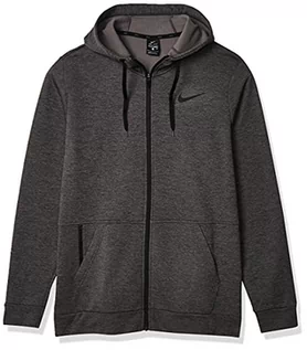 Bluzy męskie - Nike Męska bluza z kapturem Therma, Charcoal Heather/Black, XL, Wrzosowy / czarny, XL - grafika 1