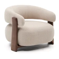 Fotele - Beżowy fotel z tkaniny szenilowej Granite – Kave Home - miniaturka - grafika 1