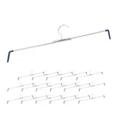 Skarpetki dla dzieci - Relaxdays 18 wieszaków na spodnie i spódnice, antypoślizgowe wieszaki, hak obrotowy, 30-51,5 cm, srebrny/niebieski, 13 x 51,5 x 1,5 cm - miniaturka - grafika 1