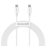 Kable USB - Baseus Superior kabel przewód USB Typ C - USB Typ C szybkie ładowanie Quick Charge / Power Delivery / FCP 100W 5A 20V 2m biały (CATYS-C02) - miniaturka - grafika 1
