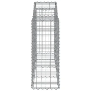 vidaXL Kosze gabionowe, 7 szt, 200x50x100/120 cm, galwanizowane żelazo - Ogrodzenia - miniaturka - grafika 6