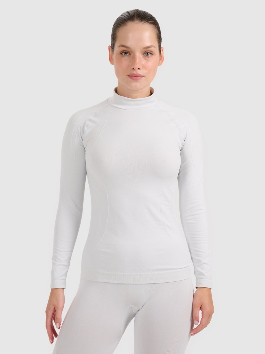 Bielizna termoaktywna bezszwowa (góra) damska 4F 4FWAW25USEAF216-27S Szary M/L