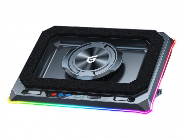 Conceptronic USB-C Laptopowa podkładka chłodząca + Uchwyt na telefon, RGB, 12V THYIA03B