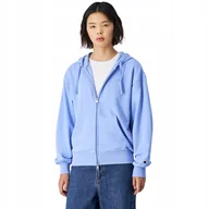 Bluzy damskie - Bluza damska Champion Full Zip Hoodie Sweatshirt błękitna 117787 BS186 XS - miniaturka - grafika 1