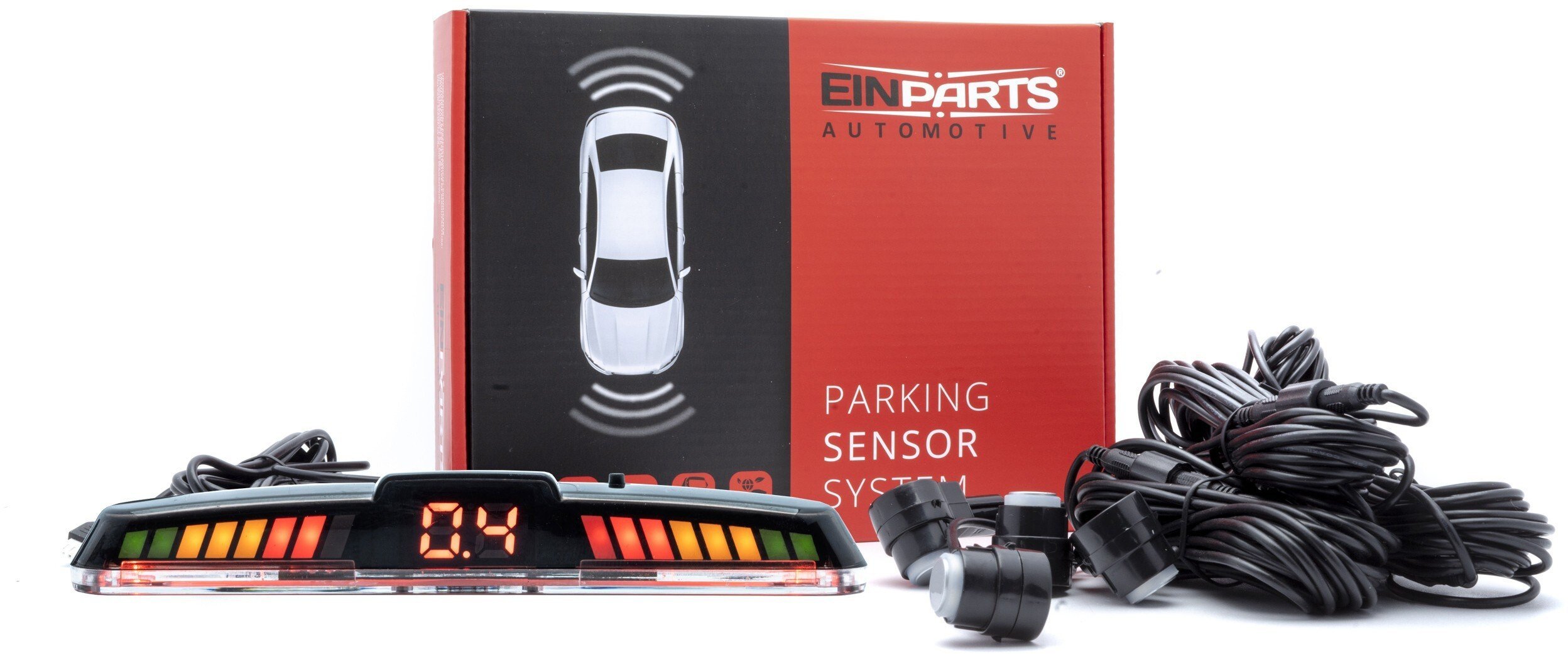 Einparts Automotive EINPARTS ZESTAW CZUJNIKÓW PARKOWANIA DO SAMOCHODU 4 SENSORÓW TYŁ