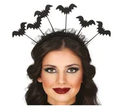Dodatki do strojów karnawałowych - Opaska czarna z nietoperzami Halloween - miniaturka - grafika 1