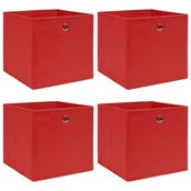 Pudła i pojemniki do przechowywania - vidaXL Pudełka, 4 szt., czerwone, 32x32x32 cm, tkanina vidaXL - miniaturka - grafika 1
