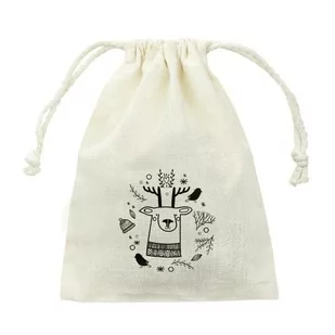 Woreczek RENIFER 10x15cm ECRU - Ozdoby bożonarodzeniowe - miniaturka - grafika 1