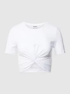 Koszulki i topy damskie - T-shirt krótki z wiązanym detalem model ‘TWIGGI’ - grafika 1
