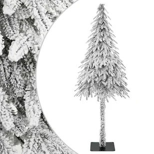 vidaXL Sztuczna choinka Biały 58 x 58 x 120 cm Plastik i metal - Choinki - miniaturka - grafika 1