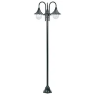 Lampy ogrodowe - Latarnia ogrodowa 3-punktowa, 220 cm, E27, ciemnozielona - miniaturka - grafika 1