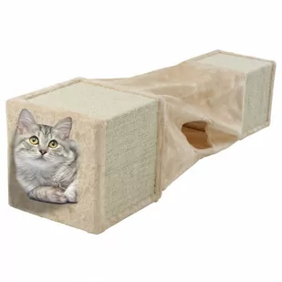 Tunel dla kota z drapakiem kotka do zabawy 29x29x106 cm kod: O-449036 + Sprawdź na SuperWnetrze.pl - Drapaki dla kotów - miniaturka - grafika 1
