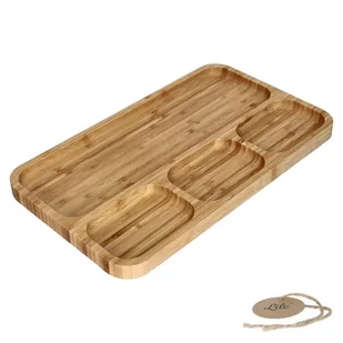 Półmisek dzielony na przekąski prostokątny drewno bambusowe 33 x 19,5 cm Tadar - Miski i półmiski - miniaturka - grafika 1