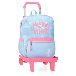 Joumma Disney Mickey Vibes plecak szkolny z wózkiem, niebieski 30x38x12 cm poliester 13,68 l, Niebieski, Talla única, plecak szkolny na kółkach - Plecaki szkolne i tornistry - miniaturka - grafika 1