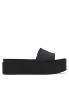 Klapki i japonki damskie - Calvin Klein Jeans Klapki Flatform Sandal Slide In Nylon YW0YW01791 Czarny - miniaturka - grafika 1