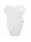 Body dla niemowląt - Niemowlęce body z krótkim rękawem z falbanką białe Nicol,r.68 - miniaturka - grafika 1
