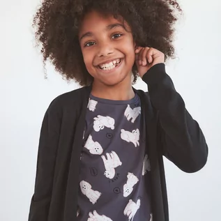 Bluzy dla dziewczynek - Reserved - Długi kardigan - Czarny - grafika 1