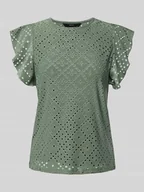 Koszulki i topy damskie - T-shirt o kroju regular fit z haftem angielskim model ‘TASSA’ - miniaturka - grafika 1