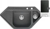 Zlewozmywaki - Zlew ŚMIGIELSKI PALERMO czarny metal (44) (PALERMO44) - miniaturka - grafika 1