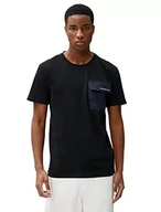 Koszulki męskie - Koton Męski t-shirt z nadrukiem z nadrukiem z okrągłym dekoltem, czarny (999), S - miniaturka - grafika 1