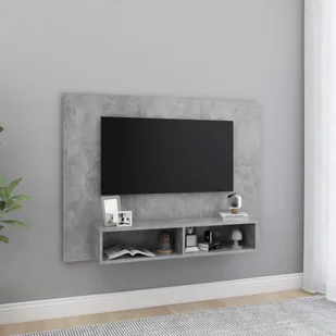 vidaXL Wisząca szafka pod TV, szarość betonu, 120x23,5x90 cm - Szafki RTV - miniaturka - grafika 1
