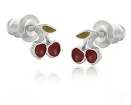 Biżuteria dla dzieci - Kolczyki czerwone wisienki dla dziewczynki (P15/KDS/13AG) - miniaturka - grafika 1