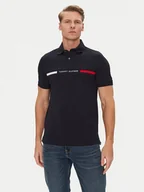 Koszulki męskie - Tommy Hilfiger Polo Chest Insert MW0MW38130 Granatowy Regular Fit - miniaturka - grafika 1