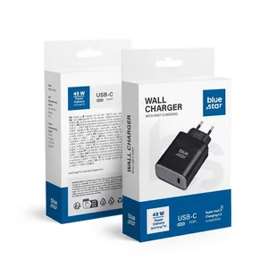 Ładowarka Sieciowa Blue Star Uniwersalna ze złączem USB C - 3A 45W z funkcją ładowania PD i QC 4.0 - Akcesoria do smartwatchy - miniaturka - grafika 1
