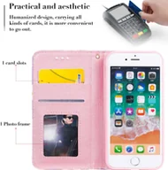 Etui i futerały do telefonów - Apple iPhone SE 2022 Etui na telefon komórkowy Pokrowiec ochronny z kieszenią na kartę, brokat, kolor: zielony - miniaturka - grafika 1