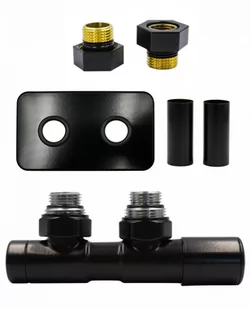 Zawór jednootworowy regulacyjny UNICO czarny mat All in one prawy GZ1/2 rozeta zespolona prostokątna - Zawory i kraniki Zawór jednootworowy regulacyjny UNICO czarny mat All in one prawy GZ1/2 rozeta zespolona prostokątna - Zawory i kraniki - miniaturka - grafika 1