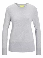 Swetry damskie - JACK & JONES Sweter damski Jjxx Jxlara Ls Soft Crew Neck Knit Noos, jasnoszary melanżowy, L - miniaturka - grafika 1