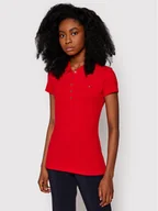 Koszulki i topy damskie - Tommy Hilfiger Polo New Chaira 1M57636661 Czerwony Slim Fit - miniaturka - grafika 1