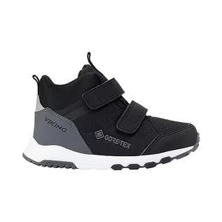 Buty dla chłopców - Viking Buty dziecięce Etne Mid GTX Walking Shoe uniseks, czarny szary, 22 EU - grafika 1