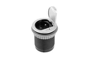 GTV Gniazdo meblowe nablatowe wpuszczane AE-BPW1U1UCH-53 charger mini 60mm 1 x gniazdo z uziemieniem 1 x usb 24A aluminium - Przedłużacze i rozgałęźniki - miniaturka - grafika 1