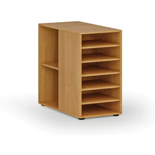 Dostawna szafka półkowa do biurka PRIMO WOOD, lewa, buk - Inne meble biurowe - miniaturka - grafika 1