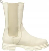 Botki damskie - SOLIVER BEŻOWE BOTKI DAMSKIE SKÓRA NATURALNA Z ELASTYCZNĄ WSTAWKĄ 41 J6A - miniaturka - grafika 1