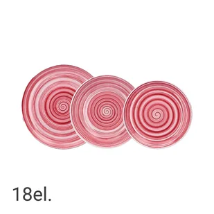 Zestaw obiadowy City, ślimak, 18 elementów, różowy - Serwisy obiadowe - miniaturka - grafika 1