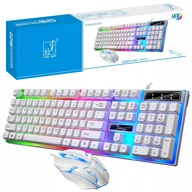 Zestawy myszka + klawiatura - ZESTAW KLAWIATURA GAMINGOWA MYSZ PODŚWIETLANA RGB - miniaturka - grafika 1
