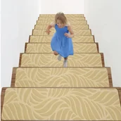 Dywany dla dzieci - Nakładki na schody antypoślizgowe z klejącym spodem, odpowiednie dla dzieci, osób starszych i małych dzieci, beżowe, 10 sztuk, 55*19 cm - miniaturka - grafika 1