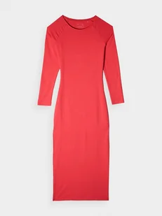 4F Sukienka ołówkowa maxi damska - czerwona XS - Sukienki - miniaturka - grafika 1