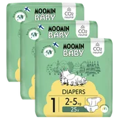 Pieluchy - Moomin Baby, pieluchy, rozmiar 1, 2-5 kg, 75 sztuk - miniaturka - grafika 1