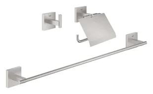 Grohe QuickFix Start Cube - Zestaw akcesoriów łazienkowych 3 w 1, Supersteel 41124DC0 - Wieszaki łazienkowe - miniaturka - grafika 1