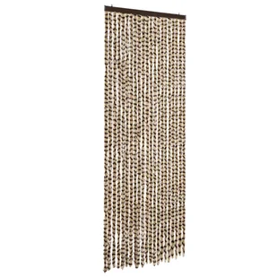 vidaXL Zasłona Fly beżowo-brązowa 90x200 cm szenilowa - Zasłony - miniaturka - grafika 1