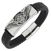 Bransolety męskie - Skórzana męska bransoletka Harley Davidson - miniaturka - grafika 1