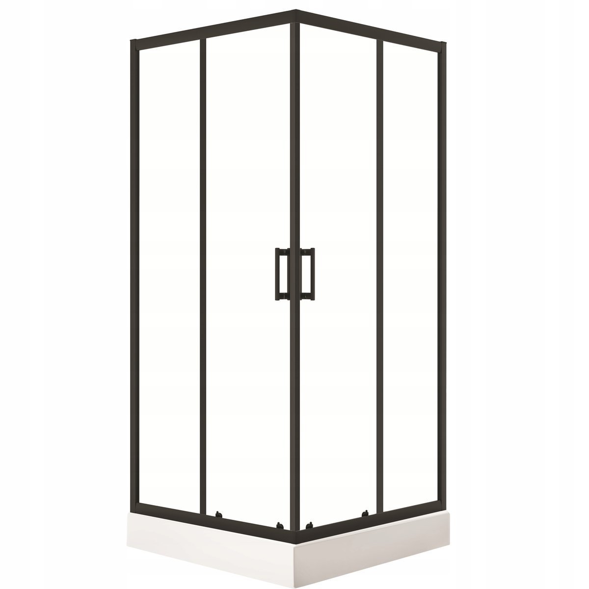 Zestaw Bresso Kabina Prysznicowa Natryskowa Kwadratowa 80x80 Brodzik Czarna